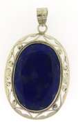 Vintage Sterling Silver Lapis Pendant