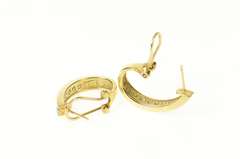 14K Yellow Gold Classic Diamond Oval French Clip Hoop Earring Jackets