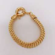 Fancy Italian Made 18kt Gold Plated Greek Key Design Bracelet
