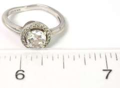 Glittering CZ Halo Ring in Sterling Silver