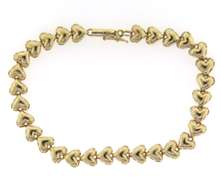 Powerful Yellow Gold Puffed Heart Bracelet