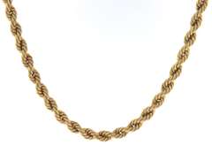 Simple Yellow Gold rope Chain Necklace