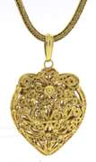 Impressive Open Work Heart on Fancy Chain