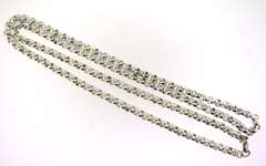 Long Heavy Sterling Silver Circle Link Necklace