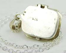 Sterling Blue Moonstone Locket & Chain