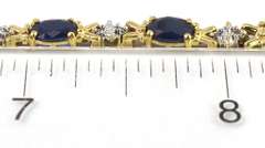 Luscious Sapphire & Diamond Chip Bracelet in Yellow Gold
