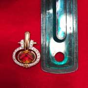 18k yellow gold diamond and citrine pendant