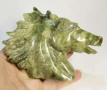 Gorgeous! 2,399.5ct forest green Zoisite carving