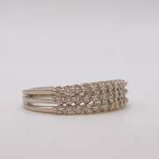 14kt Solid White Gold Diamond Band Ring
