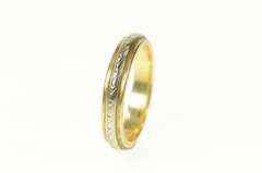14K Yellow Gold Art Deco Etched 3.8mm Wedding Band Ring