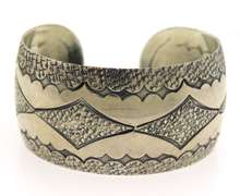 Vintage Sterling Silver Signed Wide Cuff Bangle