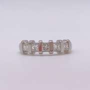 14kt Solid White Gold Diamond Band