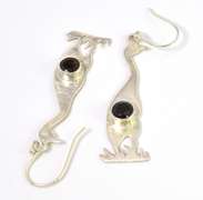 Eye-Catching Bird Earrings with Smokey Quartz