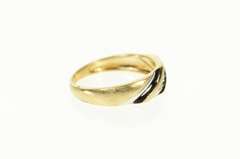 10K Yellow Gold Diamond Classic Two Tone Wedding Band Ring