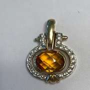 18k yellow gold diamond and citrine pendant