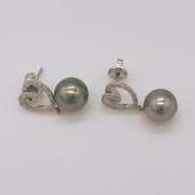14kt Gold, Pearl, & Diamond Earrings