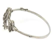 Glamorous White Gold Openwork Diamond Bangle Bracelet