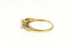10K Yellow Gold Classic Syn. Opal CZ Accent Bypass Ring