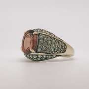 Rare Beautiful Green Amethyst Cocktail Ring in 10kt Solid Gold