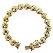 Incredible Yellow Gold Puffed Heart Bracelet