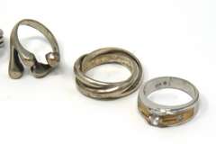 Lot of 9 Rings and Bracelet and Pendant in Sterling Silver