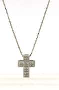 Dazzling White Gold Diamond Cross Pendant on Chain