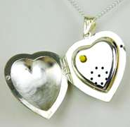 Sterling Musical Locket Pendant & Long Chain