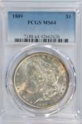 Super near Gem BU 1889 Morgan Silver Dollar. PCGS MS64