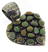 Sterling Silver Dooson Turquoise Heart Shaped Pendant