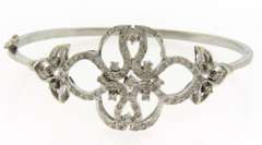 Glamorous White Gold Openwork Diamond Bangle Bracelet