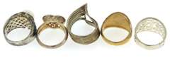 Group Lot of 5 Sterling Silver Rings