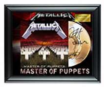 Metallica Master of Puppets Autographed Signed Facsimile Gold Record Award Display