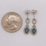 14kt Gold, Blue Sapphire, & Diamond Earrings