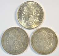Very nice 1921 P-D-S Morgan Silver Dollars. Last year issue