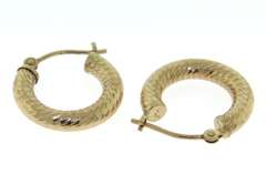 Nice Yellow Gold Twisted Hoop Earrings
