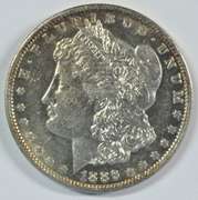 Original BU 1886-S Morgan Silver Dollar. Lustrous key date