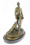 Fox Hunt Club Scent Hound Dog Hunter Bronze Sculpture