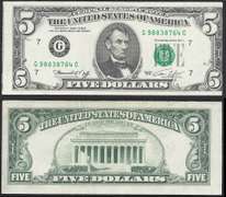 $5 1974 FRN Faulty Alignment Error Face Extremely Fine