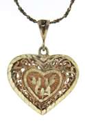 Vintage Sterling Silver Heart Shaped Pendant on Chain