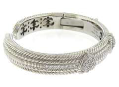 Judith Ripka Heart CZ Hinged Cuff Bangle