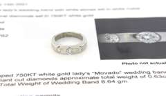Powerful 18kt Movado Wedding Band