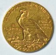 Real sharp 1925-D US $2.50 Indian Gold Piece. Nice
