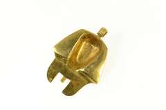 18K Yellow Gold Ancient Egyptian Pharaoh Enamel Bust Pendant