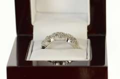 10K White Gold Pave Diamond Encrusted Braid Statement Band Ring