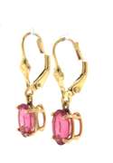 Gorgeous Oval Cut Pink Dangle Leverback Earrings