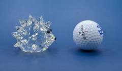 Vintage Swarovski Crystal Hedgehog Figurine With Black Eyes and Nose