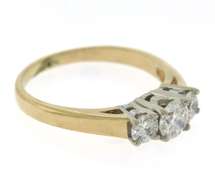 Impressive Yellow  Gold 3 Diamond Ring