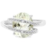 925 STERLING SILVER OV 9*11 MM GREEN AMETHYST WOMEN RING