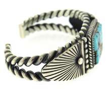 Vintage Turquoise Cuff Bangle in Sterling Silver