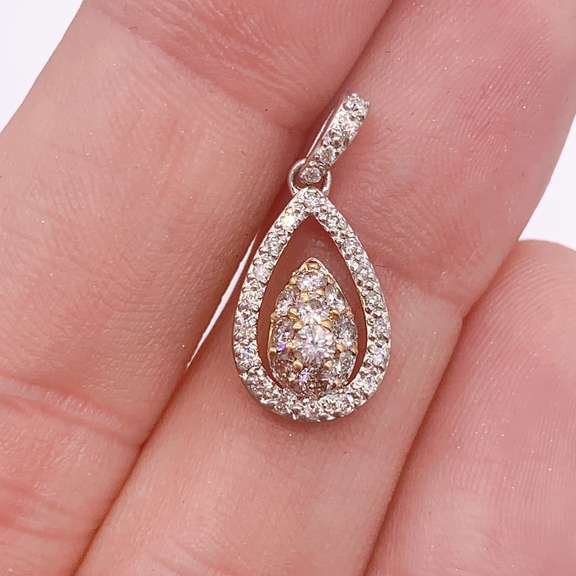 14kt Solid Gold & Diamond Pendant